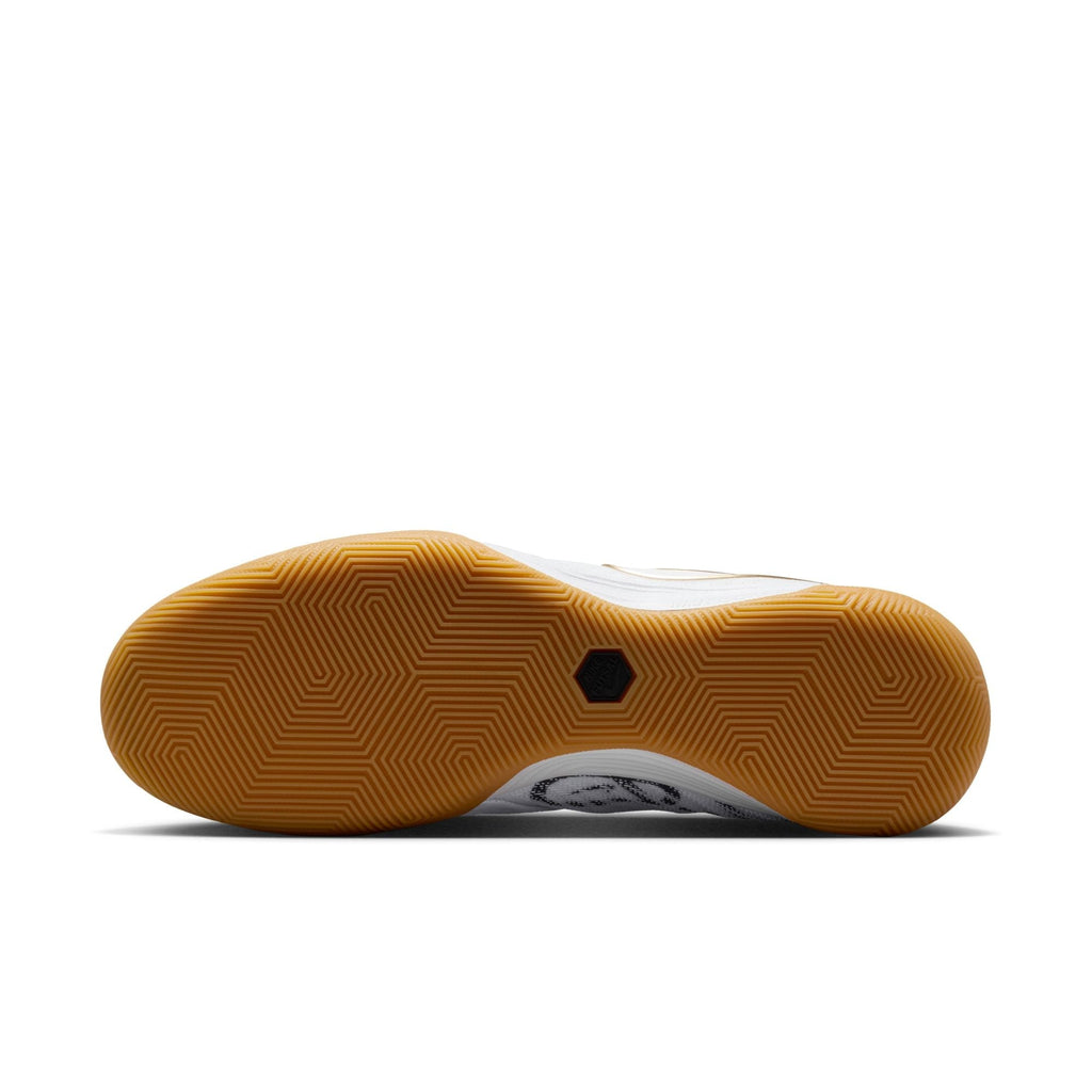 Nike Tiempo Reactgato IN Indoor/Court Low-Top Soccer Shoes - White/Metallic Gold