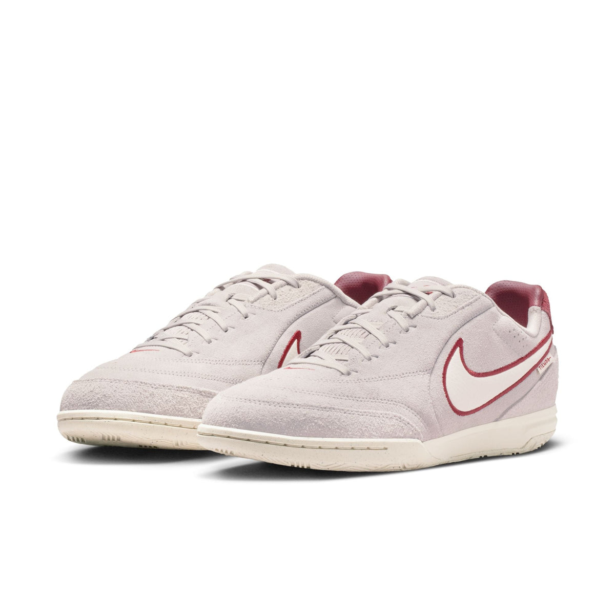 Nike Tiempo Streetgato PRM IN Indoor/Court Low-Top Soccer Shoes-  Moon Particle/Chalk/Team Red